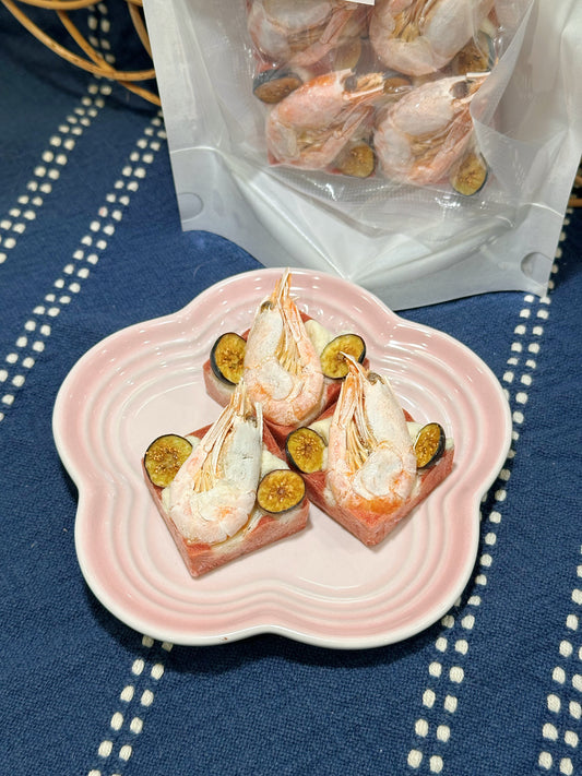 Sweet Shrimp & Blueberry Cubes